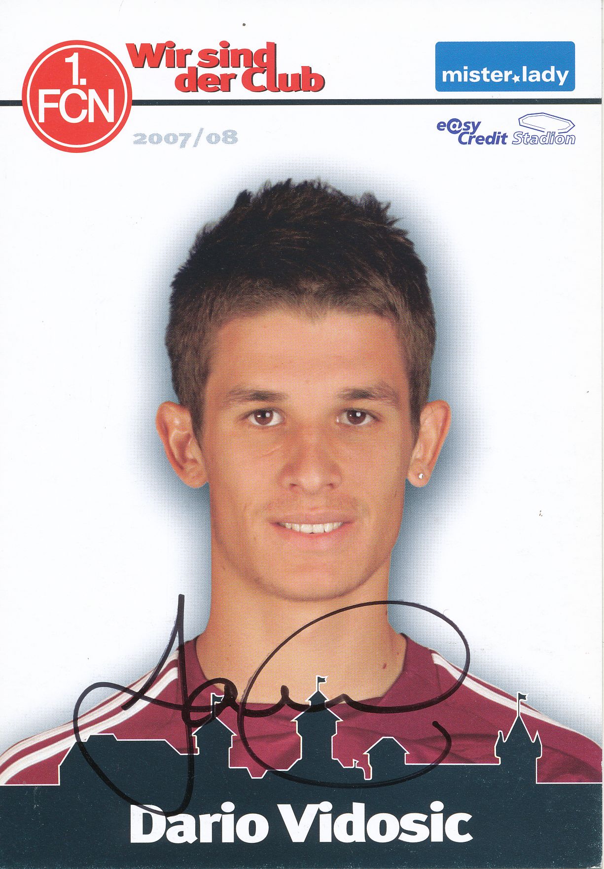 Dario Vidosic Autogrammkarte 1 FC Nürnberg 2008-09 2.Karte Original Signiert 