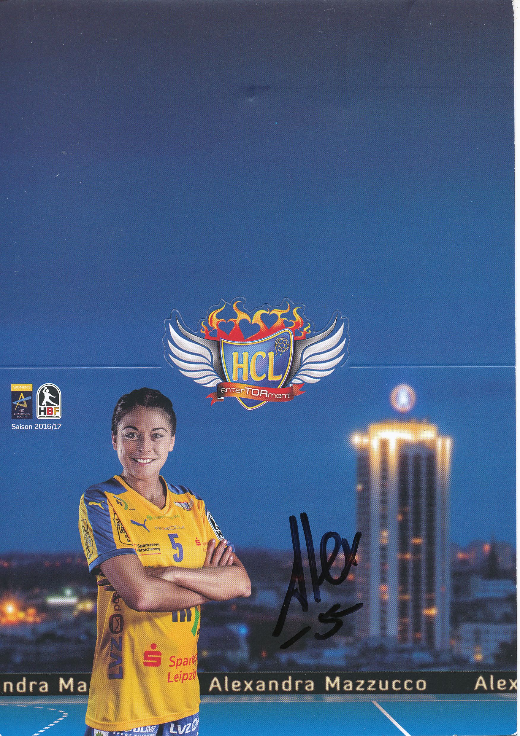 Autogramm Alexandra Mazzucco Frauen Handball HCL Leipzig deutsche Nationalsp # 
