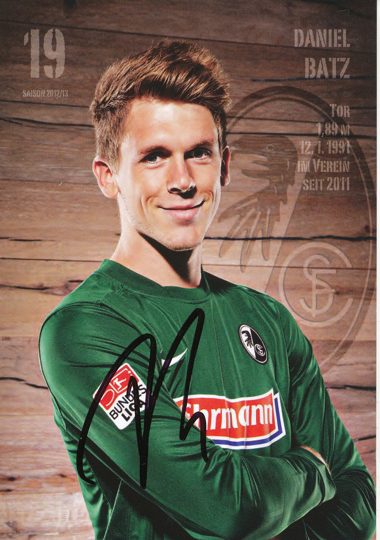 Daniel Batz Autogrammkarte SC Freiburg 2014-15 Original Signiert A 123370