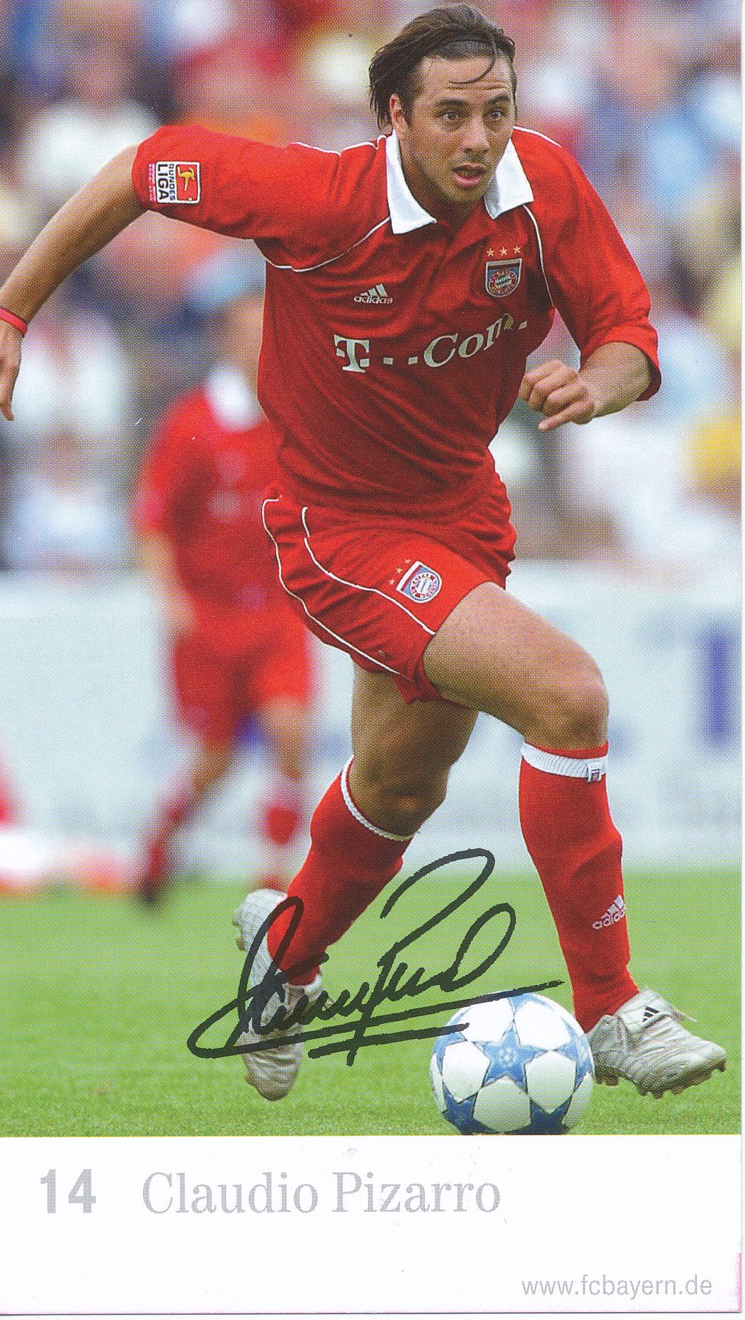 C 580 Claudio Pizarro Autogrammkarte Bayern München 2001/02 Original Signiert 