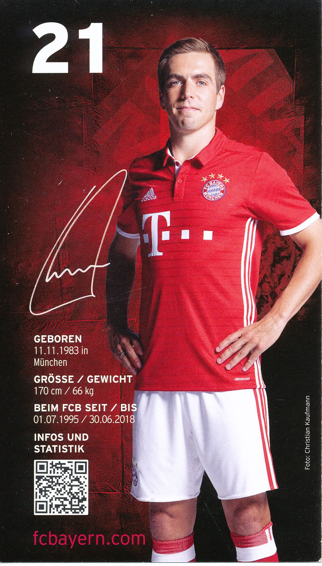 Saison 2016/2017 Autogrammkarte FC Bayern München AK70 + Philipp Lahm 