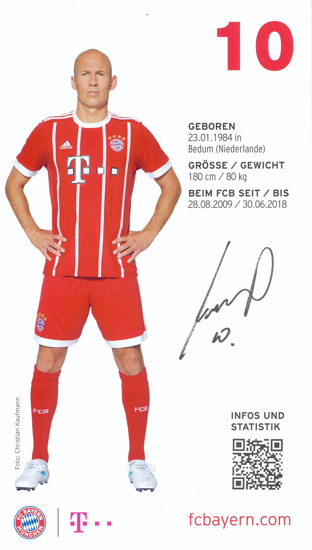 66800 Arjen Robben FC Bayern München unsignierte Autogrammkarte Werbekarte 