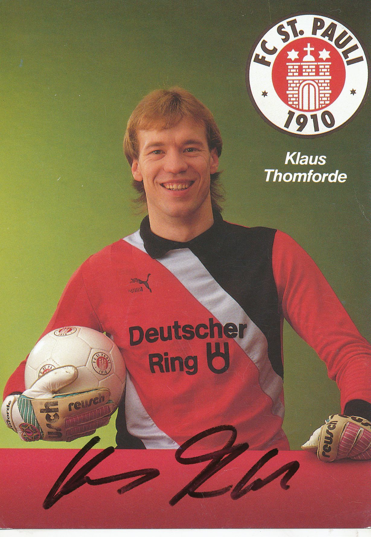 74992 Klaus Thomforde FC St Pauli Werbekarte original signierte Autogrammkarte 