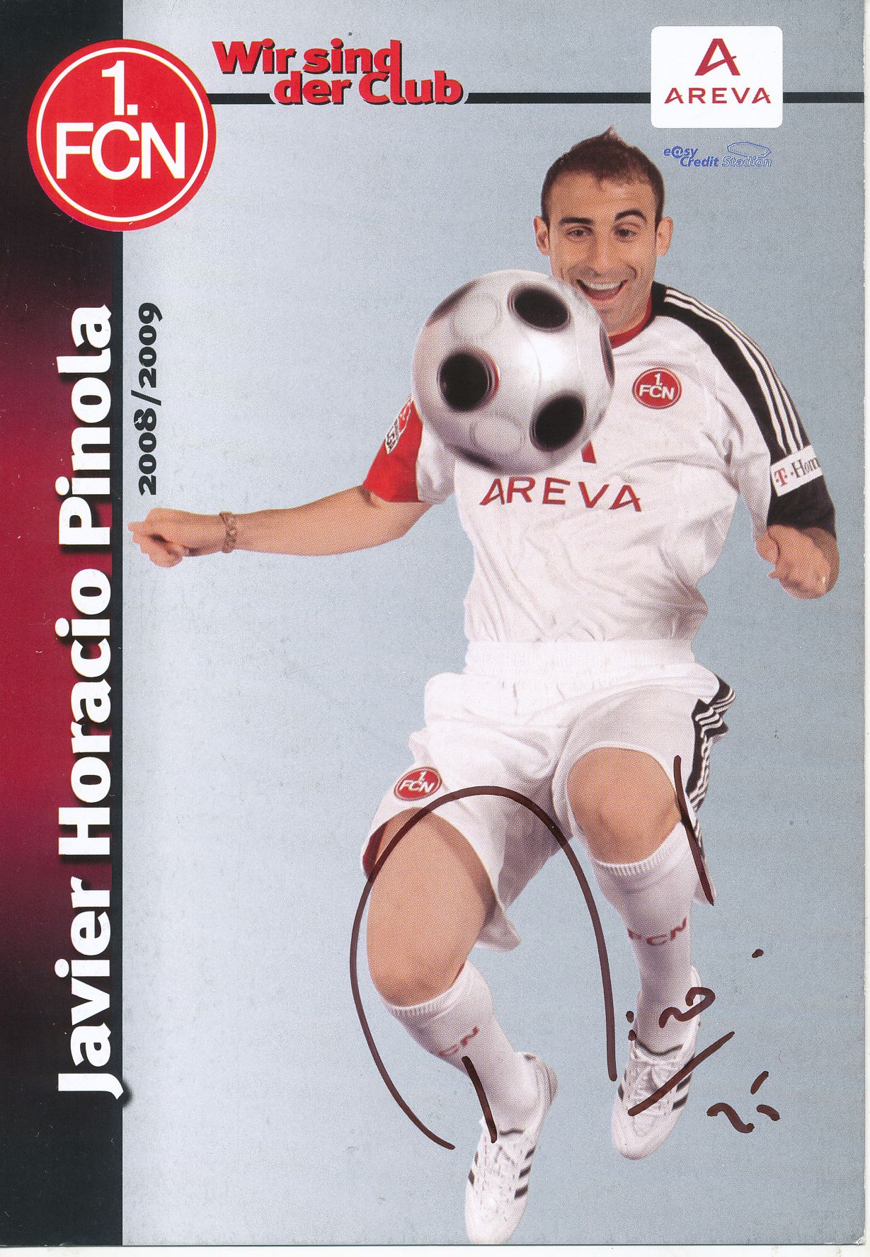 Javier Pinola Autogrammkarte 1 FC Nürnberg 2009-10 Original Signiert 