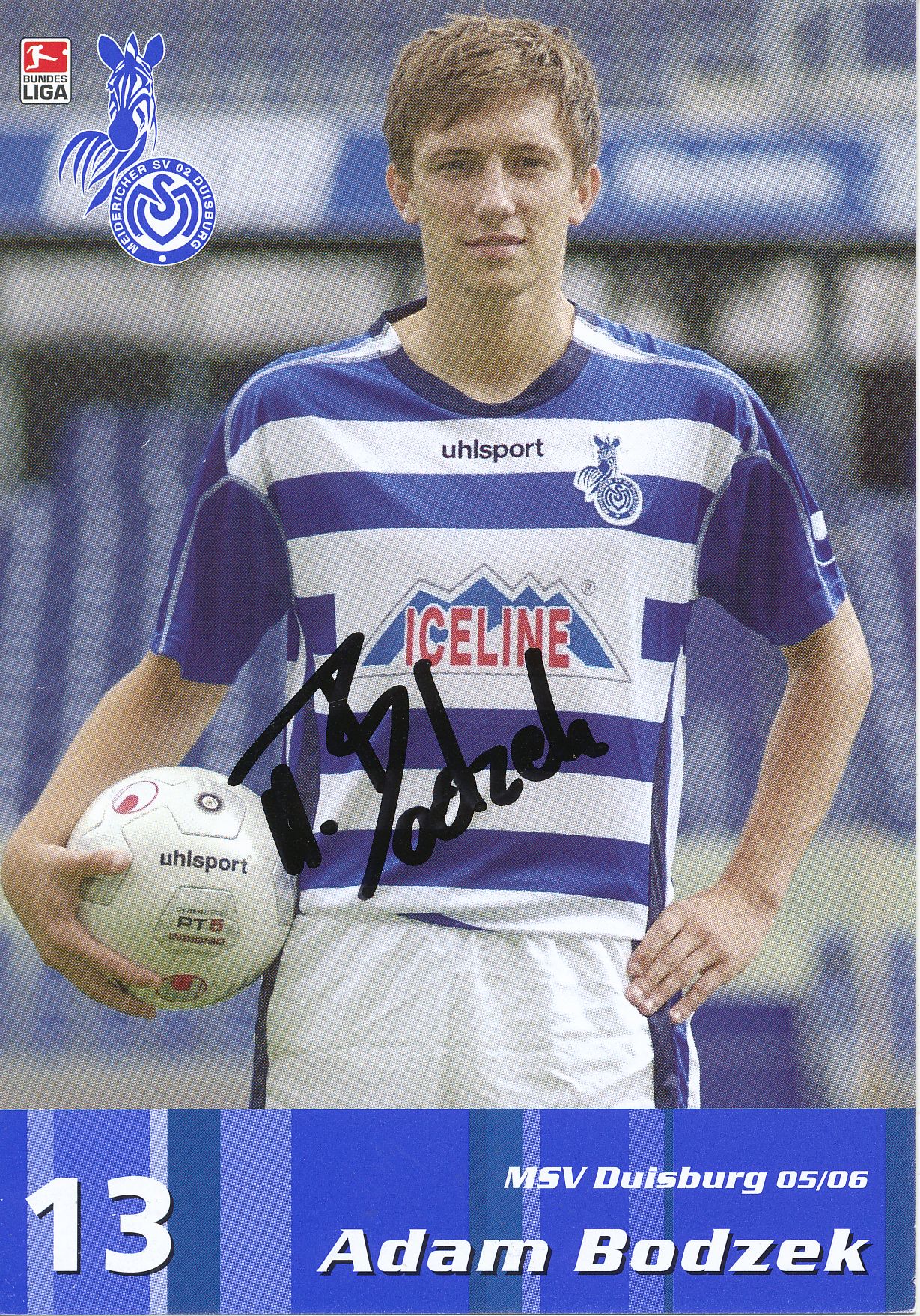 Adam Bodzek Autogrammkarte MSV Duisburg 2009-10 Original Signiert