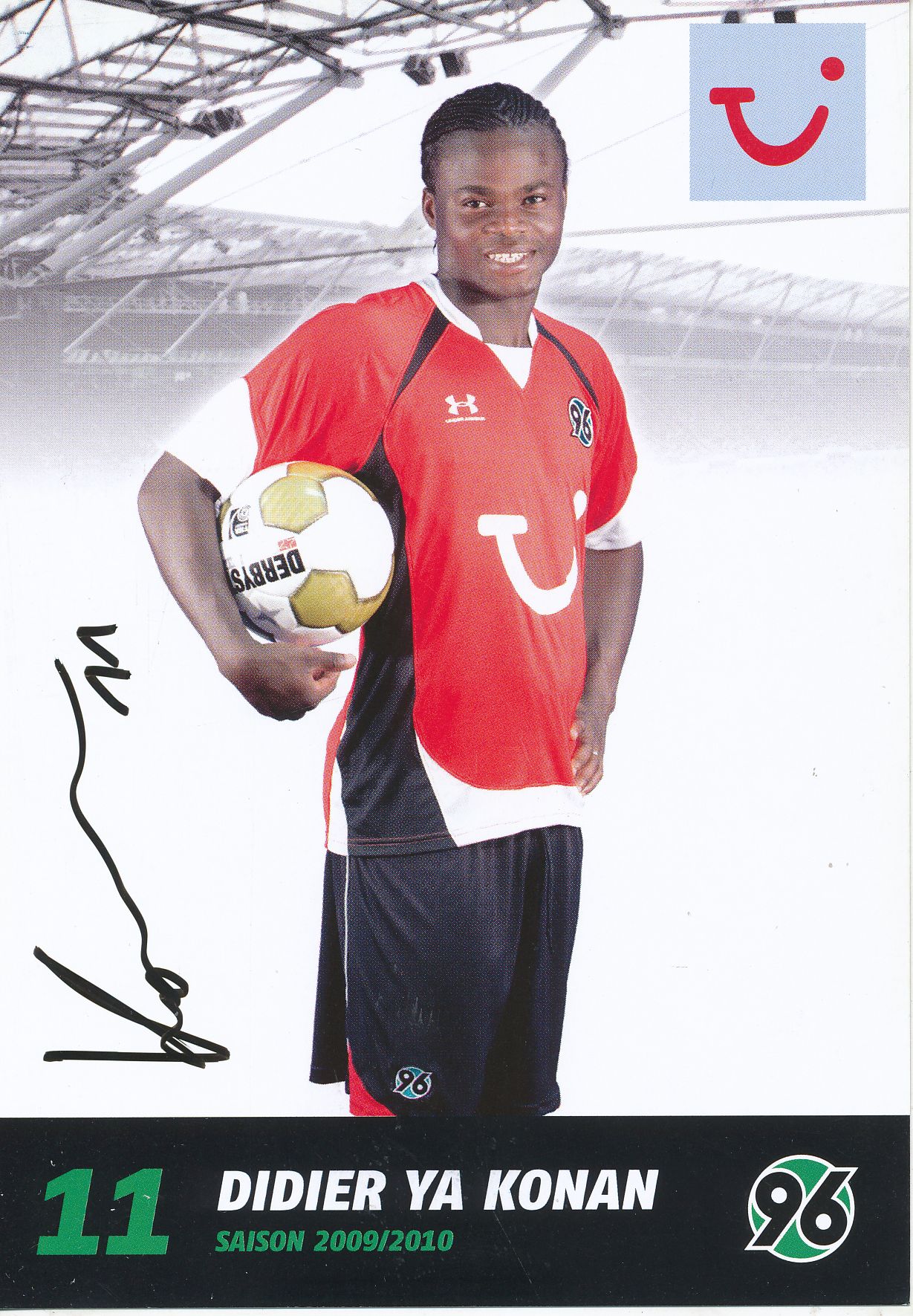 Didier Ya Konan Autogrammkarte Hannover 96 2009-10 Original Signiert 