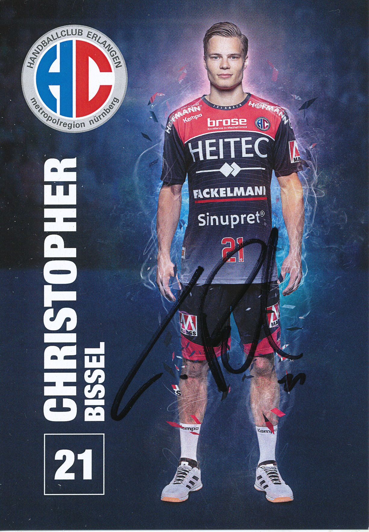 Kelocks Autogramme Christopher Bissel HC Erlangen Handball Autogrammkarte original signiert online kaufen