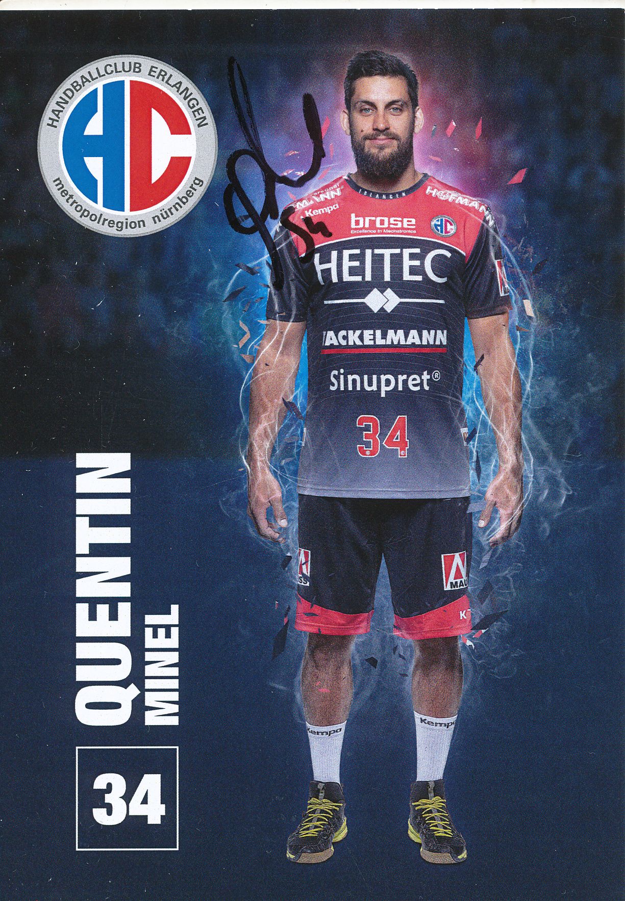 Kelocks Autogramme Quentin Minel HC Erlangen Handball Autogrammkarte original signiert online kaufen