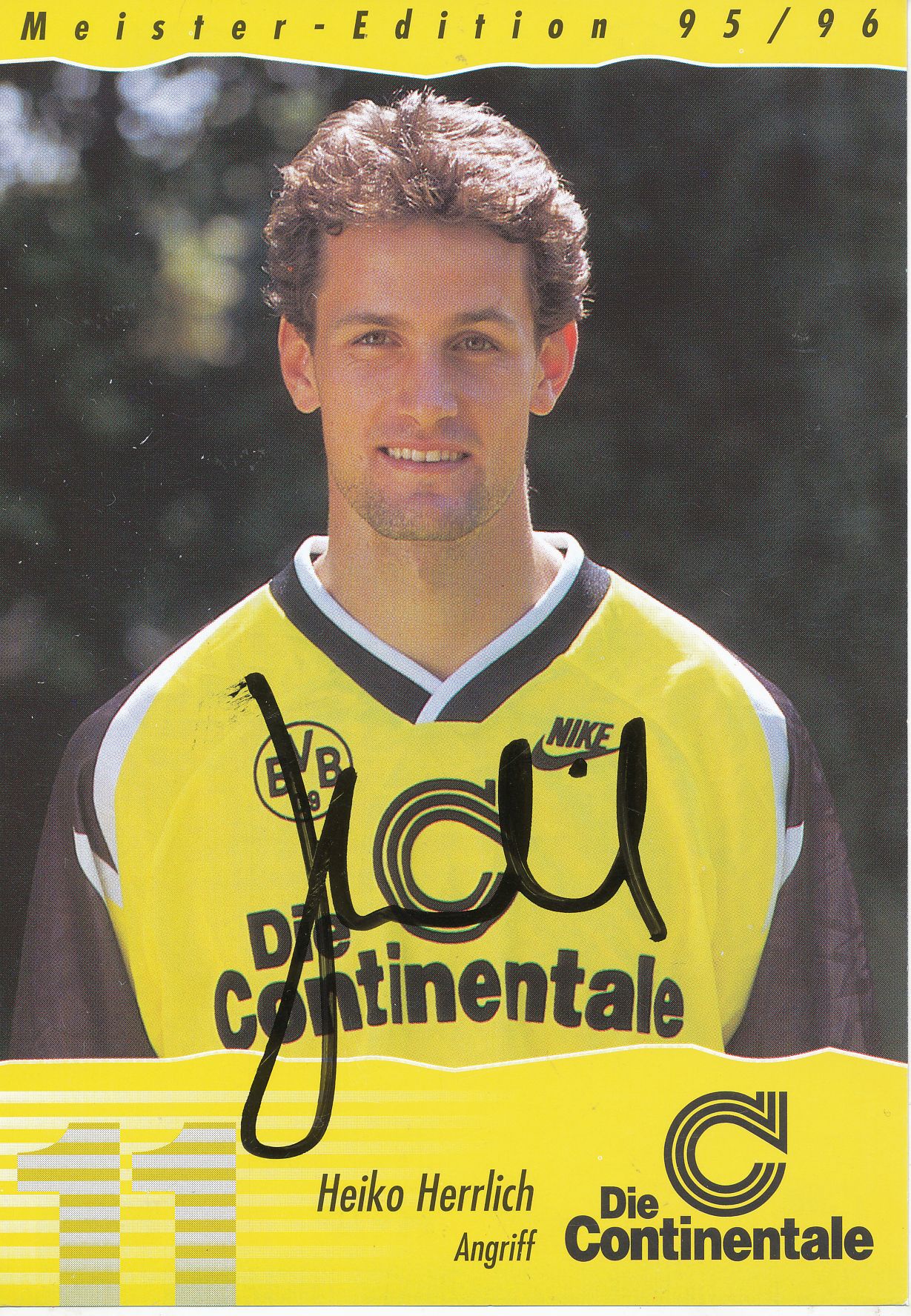 Heiko Herrlich Autogrammkarte Borussia Dortmund 1996-97 Original Sign+A 169307 
