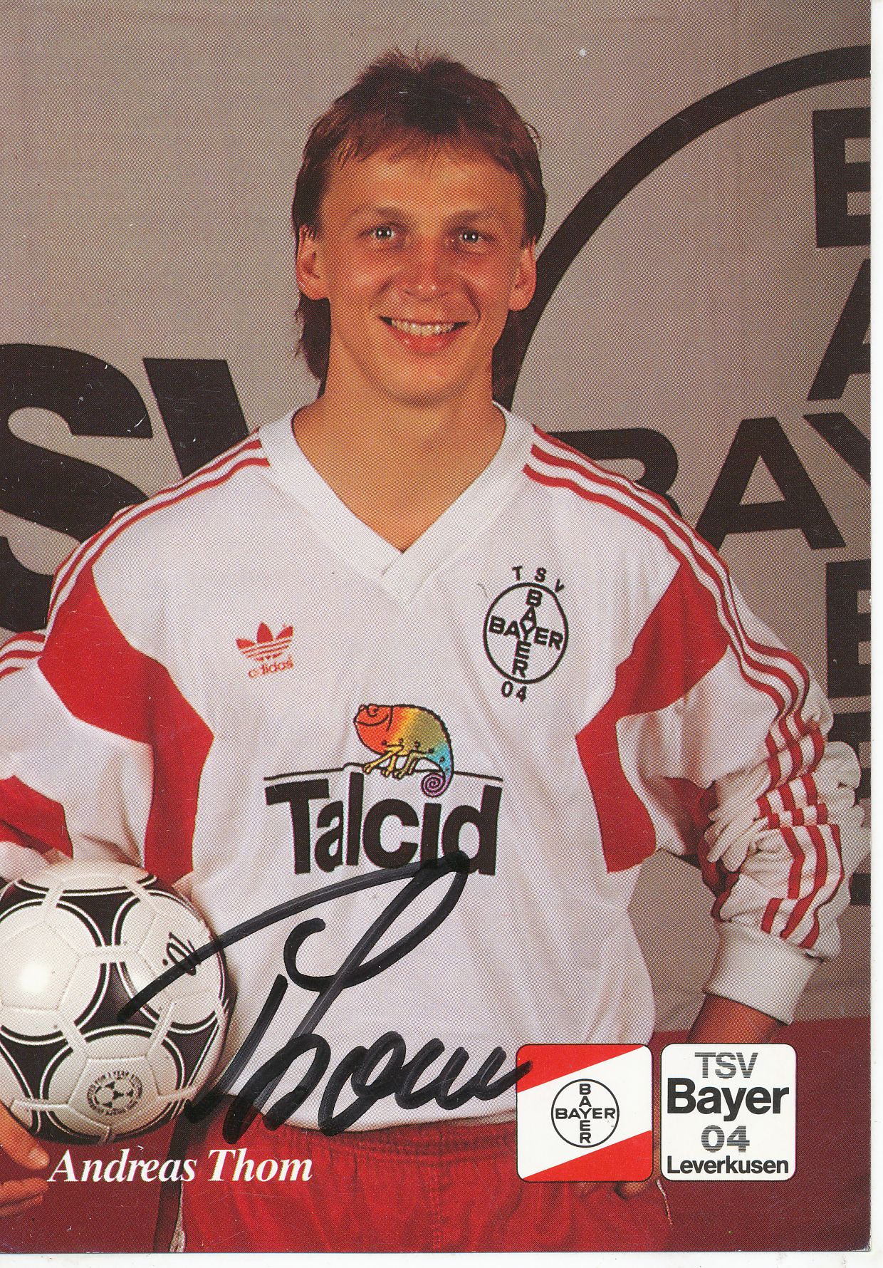 Andreas Thom Autogrammkarte Bayer Leverkusen 1991-92 Original Signiert A 67948 