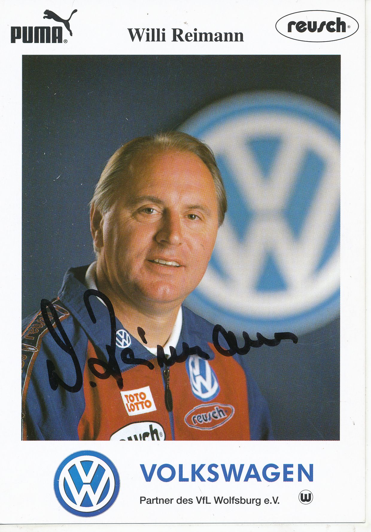 Willi Reimann  Autogrammkarte VFL Wolfsburg 1996-97 Original Signiert 