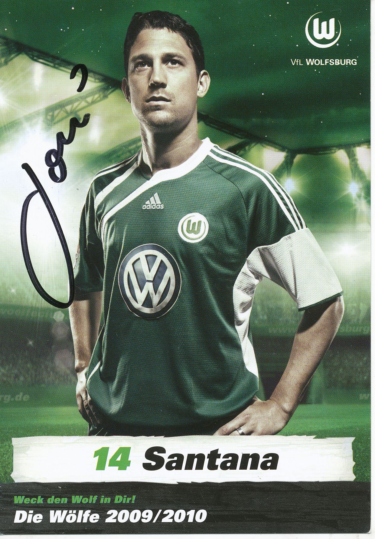 Jonathan Santana Autogrammkarte VFL Wolfsburg 2008-09 Original Signiert