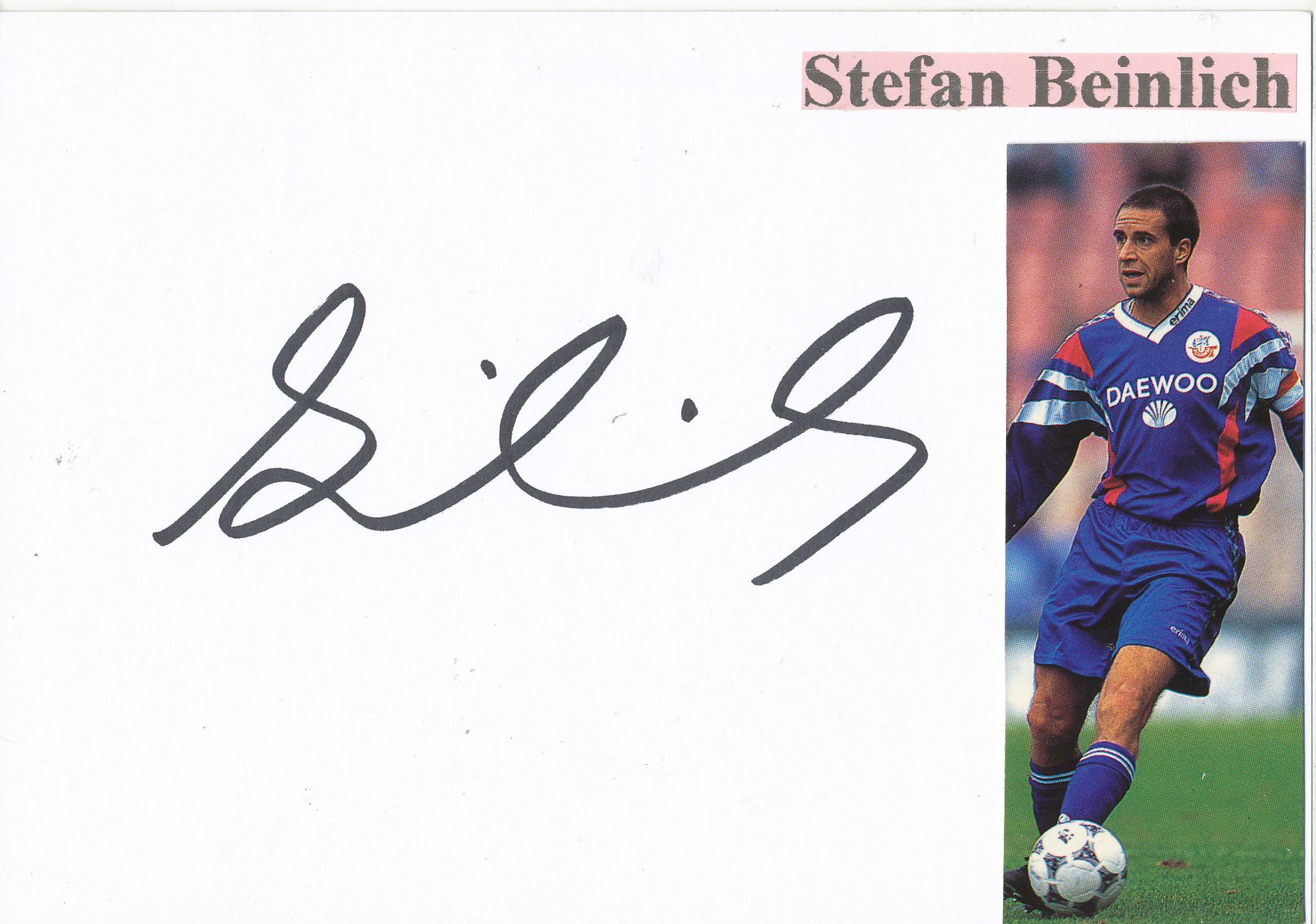 Stefan Beinlich DFB Autogrammkarte 8/2000 ohne Unterschrift 