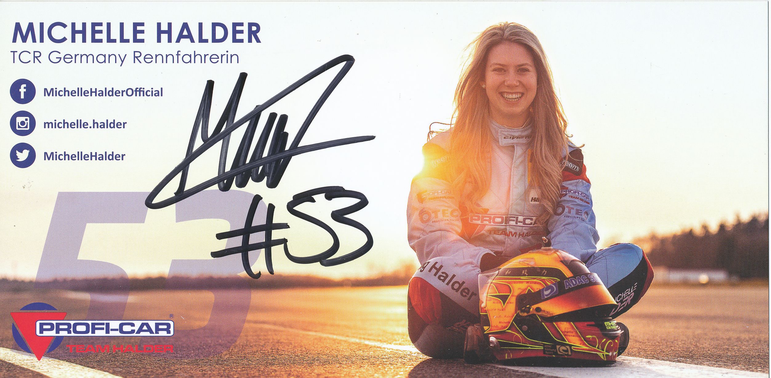 Michelle Halder  Auto Motorsport Karte original signiert 289871 