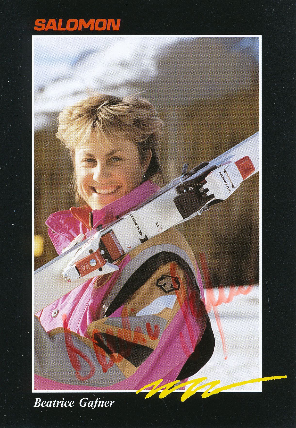 Beatrice gafner AUTOGRAFO MAPPA ORIGINALE FIRMATO skialpin a 197673 