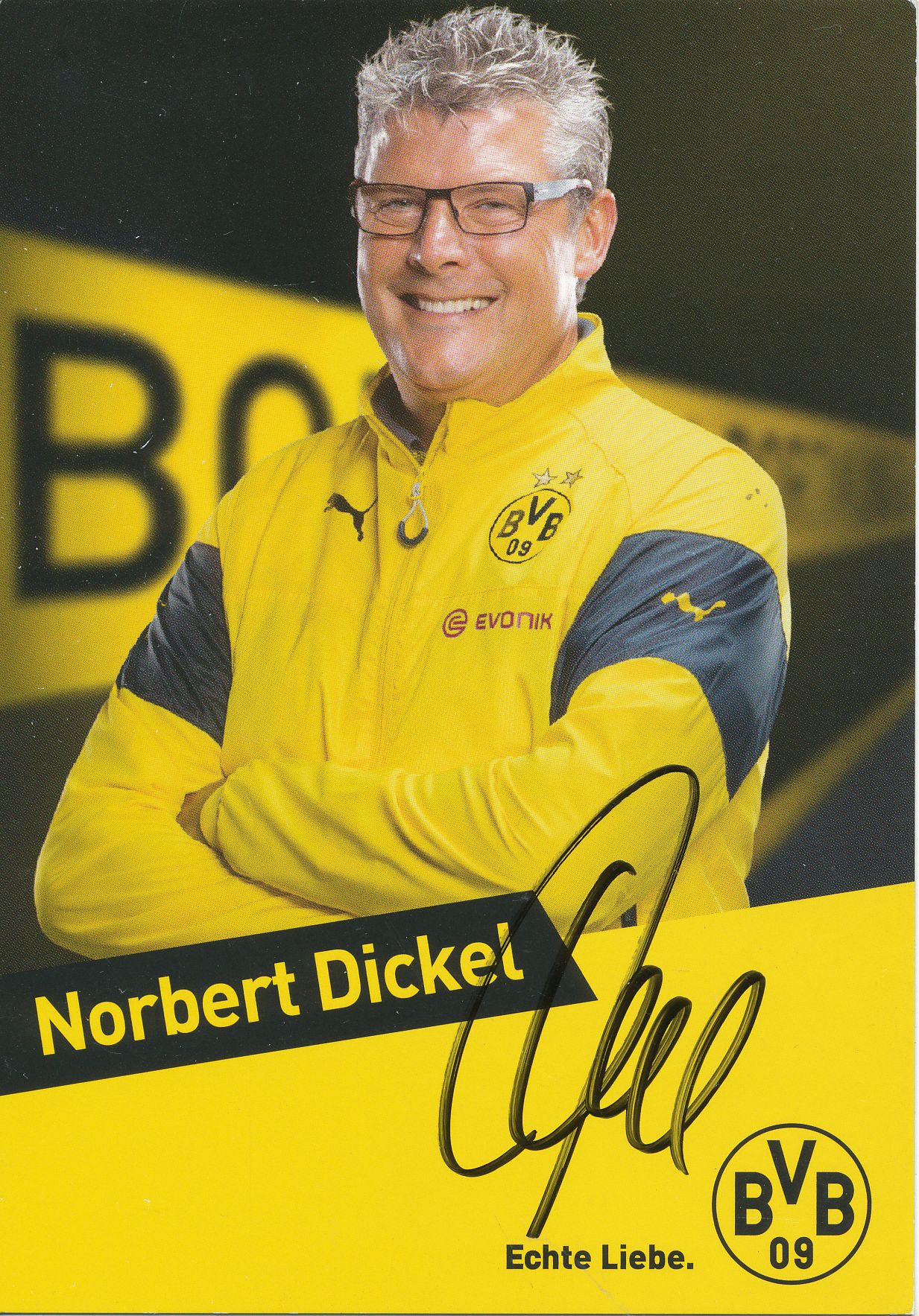 Norbert Dickel   Borussia Dortmund  2014/2015 Autogrammkarte signiert 274801 