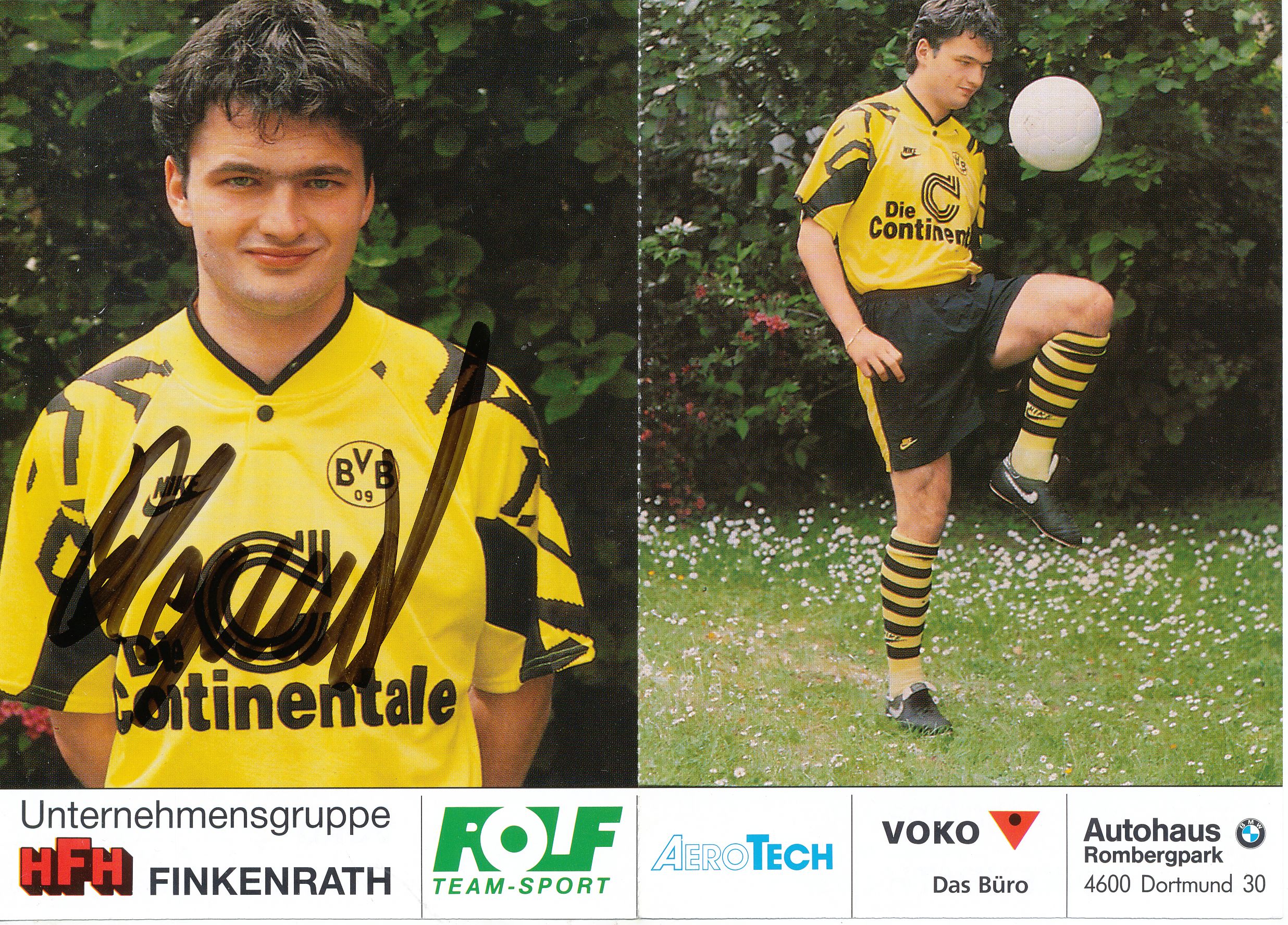 Stephane Chapuisat Autogrammkarte Borussia Dortmund 1996/97 Orig  Sign A 69386