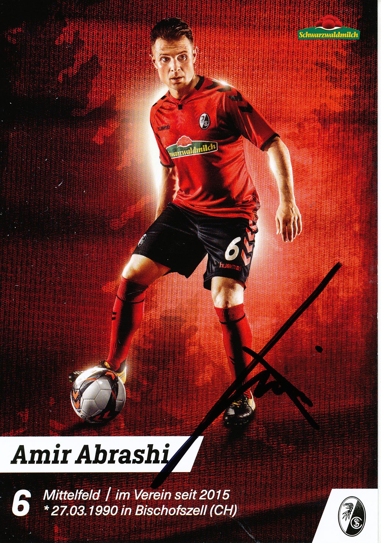 Amir Abrashi  SC Freiburg 2018/19 Fußball Autogrammkarte signiert 408121 