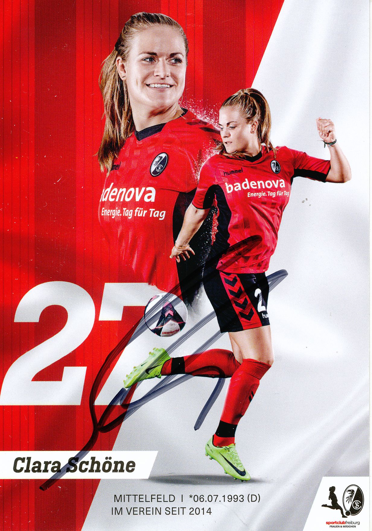 Clara Schöne  SC Freiburg 2018/19 Frauen Autogrammkarte signiert 408144 