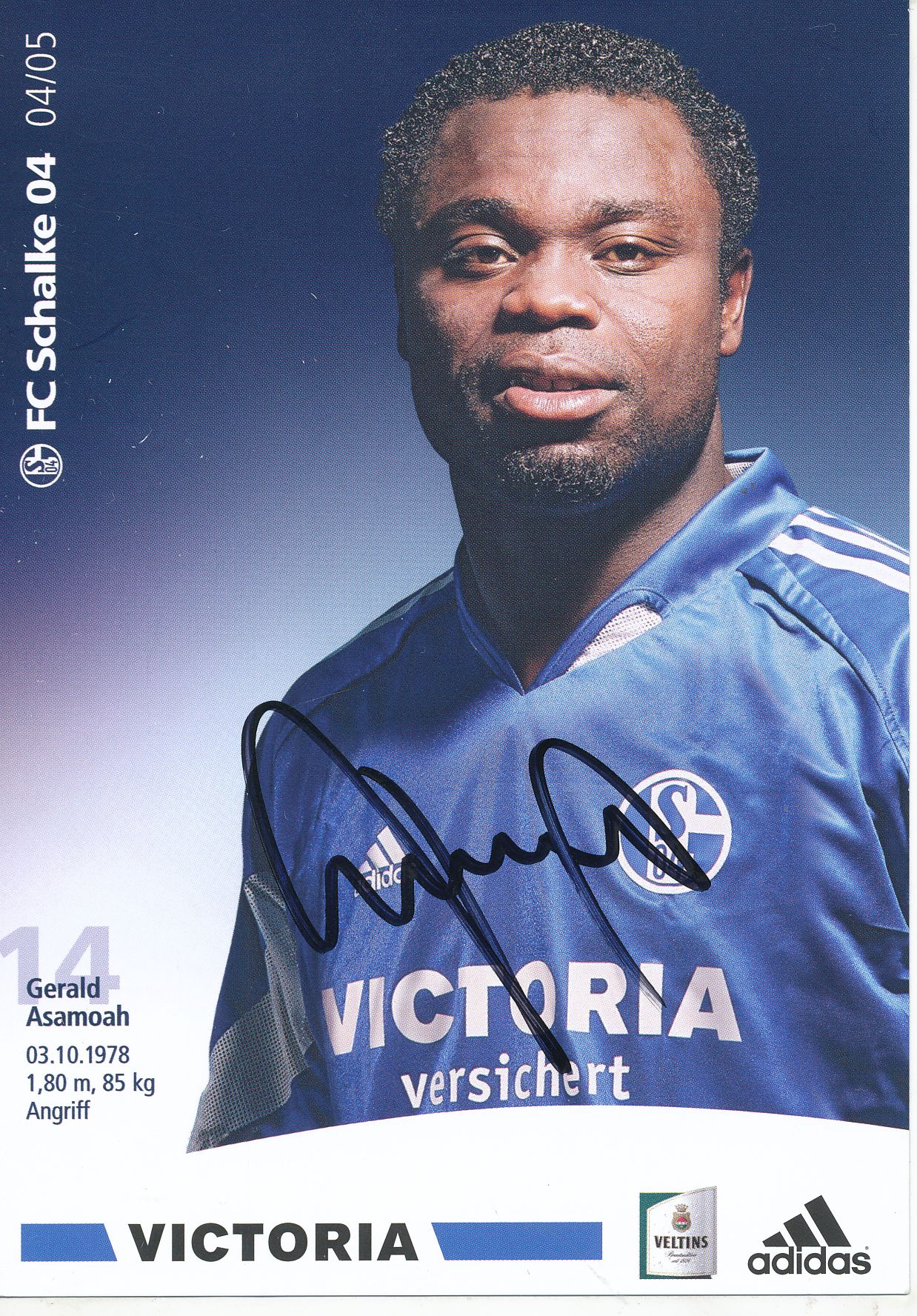 Gerald Asamoah AK FC Schalke 04 Autogrammkarte 2020-21 original handsigniert
