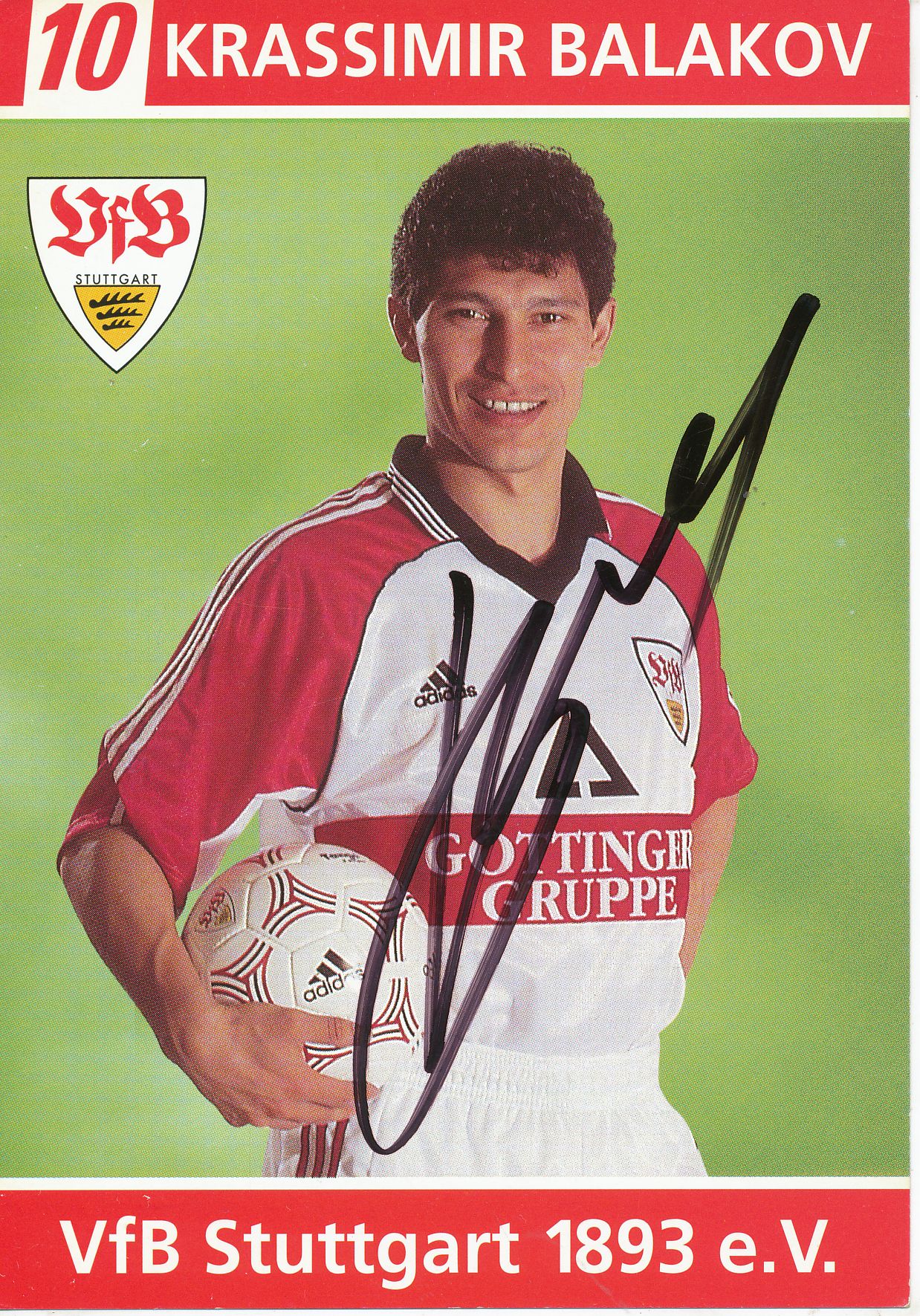 signiert 396261 Krassimir Balakov  VFB Stuttgart  1999/2000 Autogrammkarte orig 
