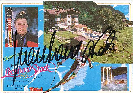 71908 Leonard Stock Ski Alpin 80er original signierte Autogrammkarte 