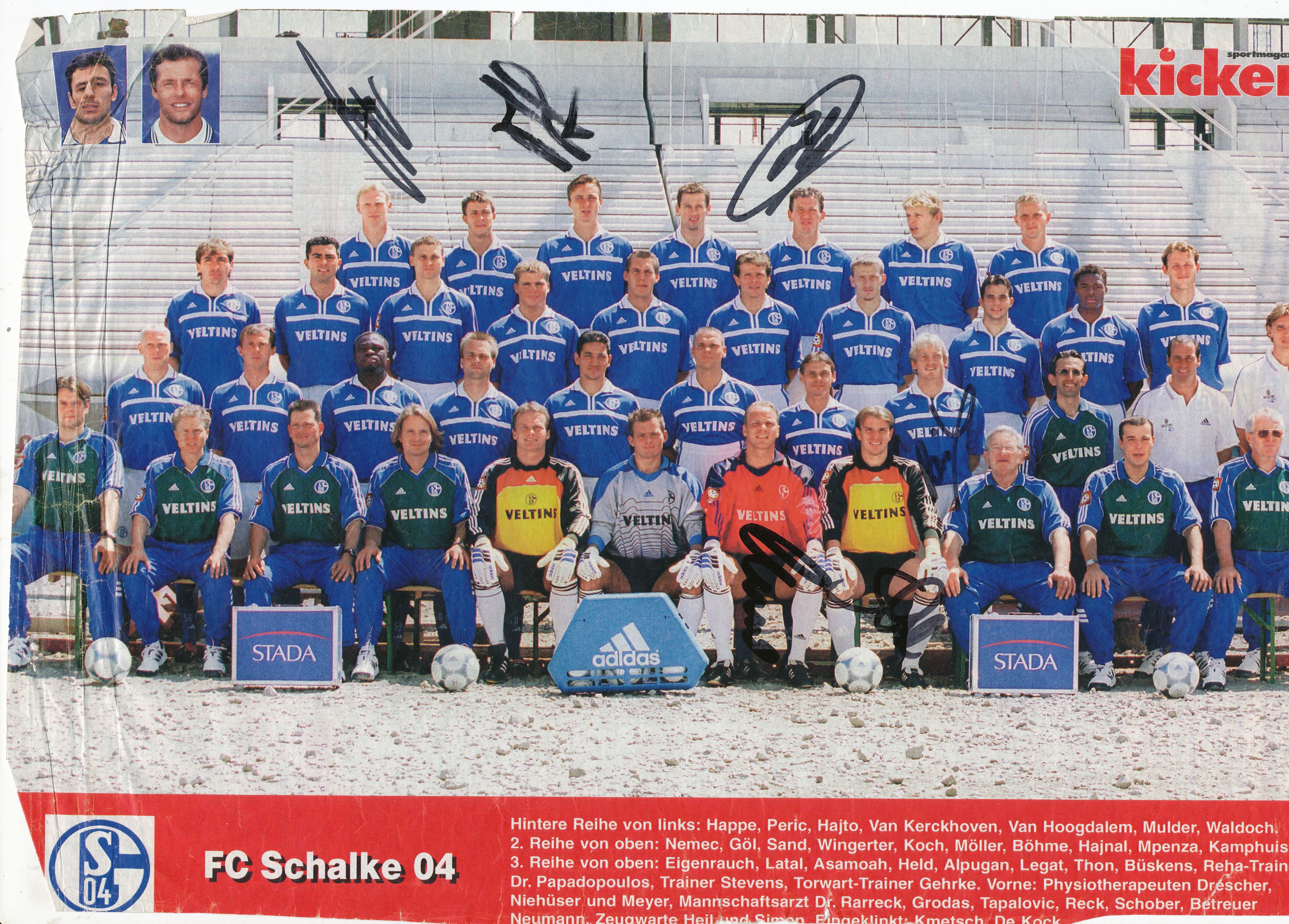 Kelocks Autogramme FC Schalke 04 2000/2001 Mannschaftsbild Fußball original signiert online kaufen