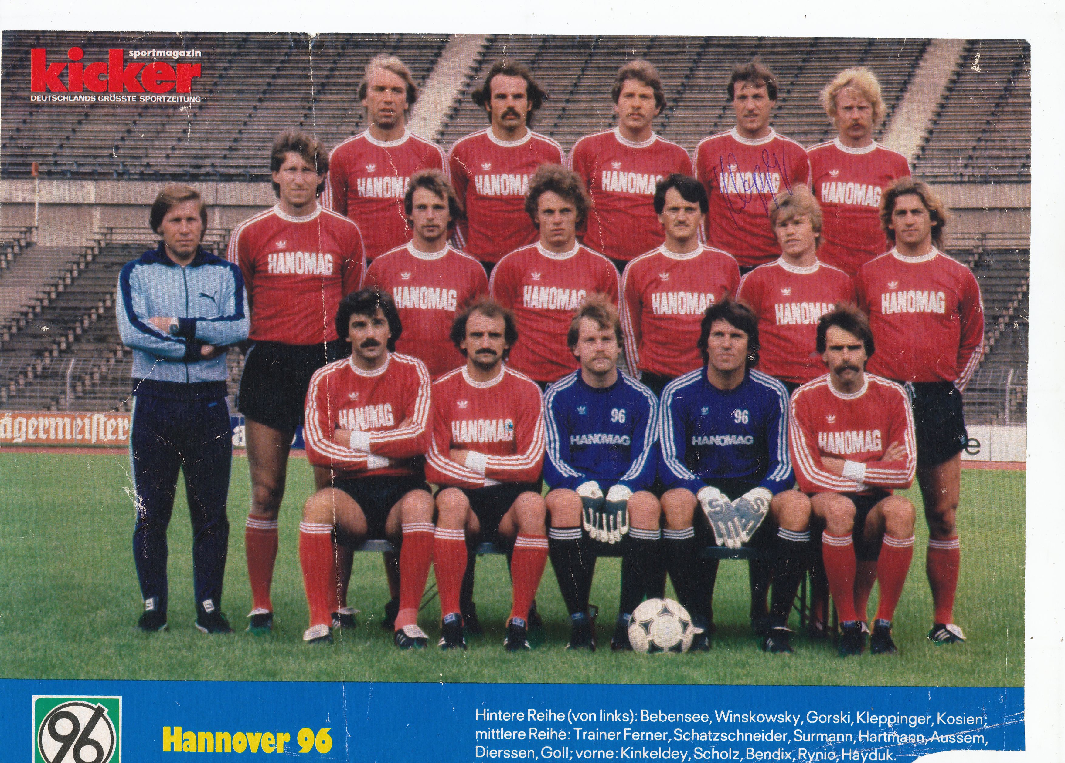Kelocks Autogramme Hannover 96 1981/1982 Mannschaftsbild Fußball original signiert online kaufen