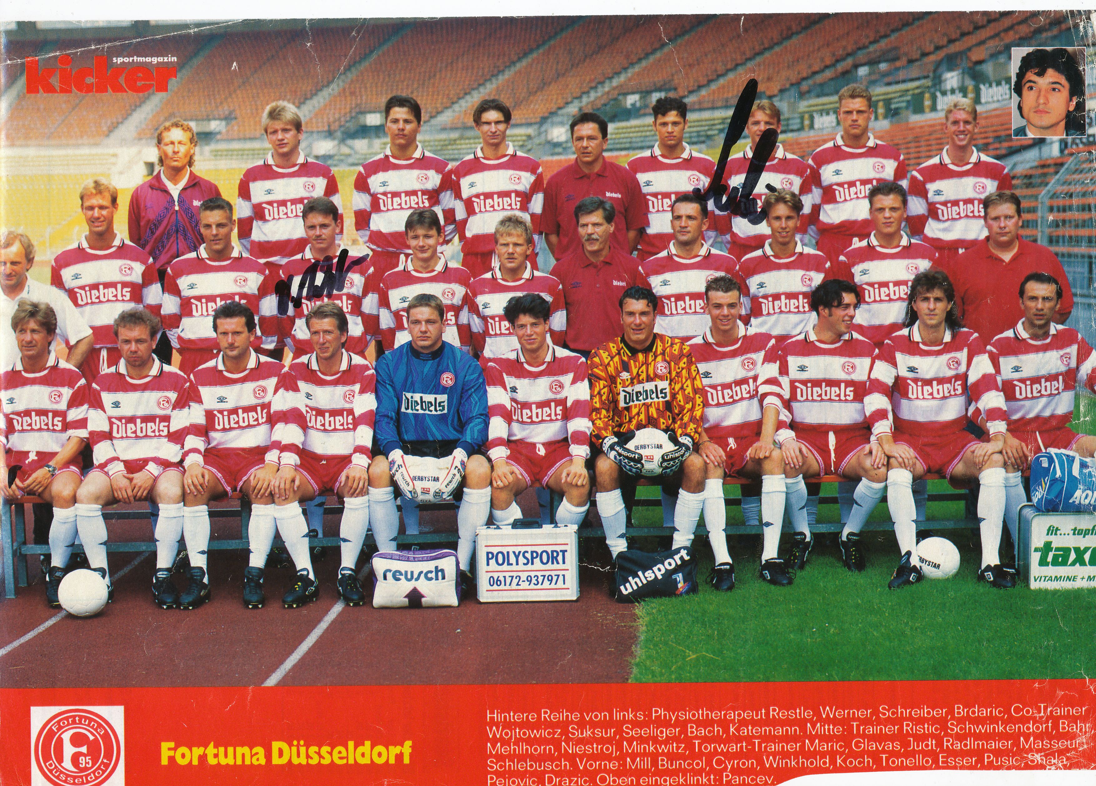 Kelocks Autogramme Fortuna Düsseldorf 1995/1996 Mannschaftsbild Fußball original signiert online kaufen