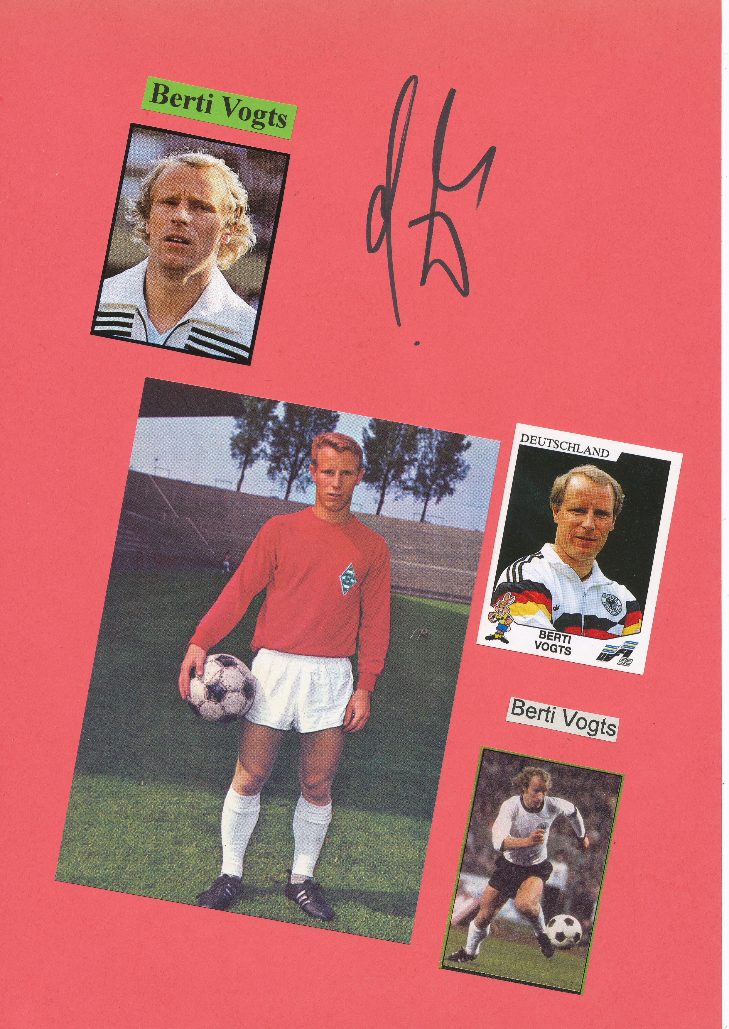 Berti Vogts Autogrammkarte DFB Weltmeister 1974 Original Signiert 