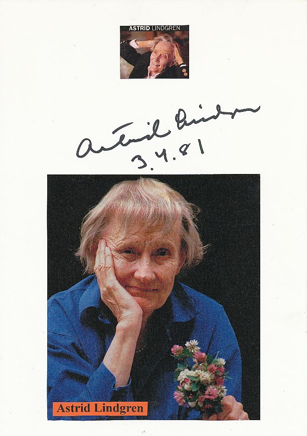 Astrid Lindgren Pipi Langstrumpf Original signiert 
