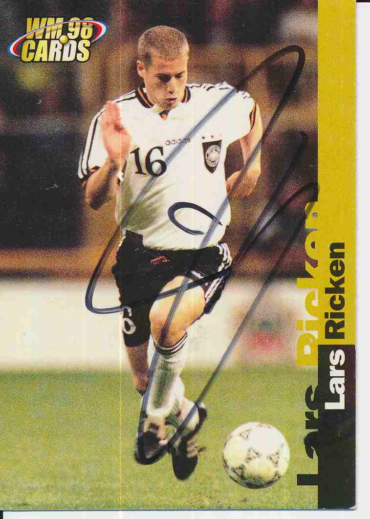 A 158169 Lars Ricken Deutschland  Panini Card WM 1998 Original Signiert 