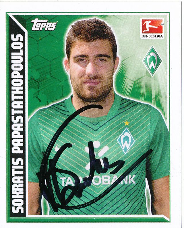 Sokratis Autogrammkarte Werder Bremen 2011-12 Original Signiert